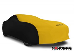 Volkswagen ID. Buzz Custom Fit Vehicle Cover - Satin Stretch - Velocity Yellow w/ Black Sides + Rear Passenger Charger Port Flap